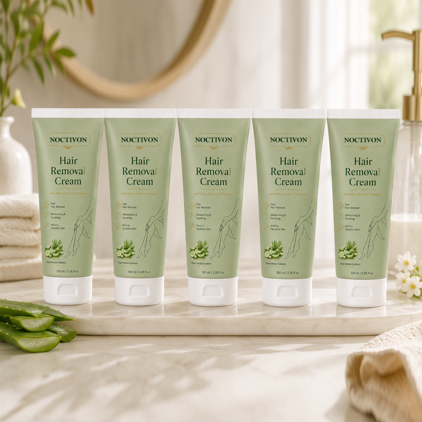 Noctivon™ Natural Gentle Hair Removal Cream | For Women & Men, Sensitive Skin