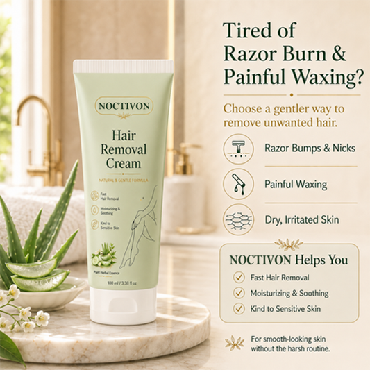 Noctivon™ Natural Gentle Hair Removal Cream | For Women & Men, Sensitive Skin