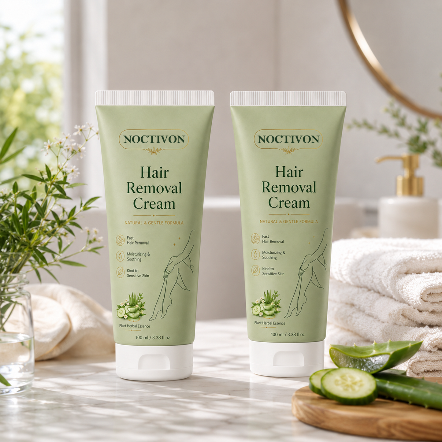 Noctivon™ Natural Gentle Hair Removal Cream | For Women & Men, Sensitive Skin
